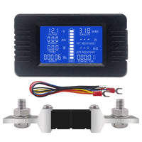 1 x RAW Customer Returns DC Voltmeter Ammeter Energy Meter Battery Monitor Display LCD Digital Multimeter for Car Solar DC 0-200V 300A Shunt - RRP €33.07