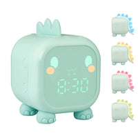 1 x RAW Customer Returns Edillas Alarm Clock Children Dinosaur Digital Girls Boys Silent Non-Ticking Alarm Clock Night Light Countdown Snooze 2 Alarms 6 Ringtones Adjustable Volume Rechargeable Desk Clock - RRP €25.52