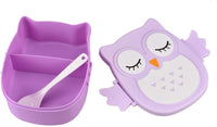 1 x RAW Customer Returns Yosoo Bento Box, Children s Lunch Box, Portable, Owl Design, Leak-Proof, Food, Fruit, for Children and Adults, Approx. 16.8 x 13 x 7cm, capacity 1050ml purple  - RRP €11.11