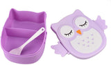 1 x RAW Customer Returns Yosoo Bento Box, Children s Lunch Box, Portable, Owl Design, Leak-Proof, Food, Fruit, for Children and Adults, Approx. 16.8 x 13 x 7cm, capacity 1050ml purple  - RRP €11.11