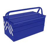 1 x RAW Customer Returns MANUFORE metal tool box empty 35cm 14 x 6.5 x 7 , 2-tier professional folding tool box with 3 compartments, portable tool box with a hole for locking, for storage and transport of tools - RRP €30.24