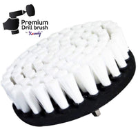 1 x RAW Customer Returns Premium drill brush, extra soft, white, 13 cm for professional cleaning. Does not scratch surfaces. Suitable for carpets, leather, upholstery, furniture, car interiors, glass cleaning... - RRP €13.01