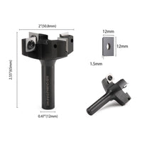 1 x RAW Customer Returns Trvoxviq 12mm Planer Cutter 4 Flute with 10 Interchangeable Carbide Blades 12 x 12 x 1.5mm Diameter 50.8mm CNC Wood Cleaning Cutter D 50.8 S 12  - RRP €25.2