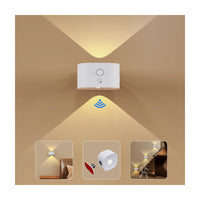 1 x RAW Customer Returns Feallive indoor wall light with motion detector, wall lamp with battery with switch touch control 3 brightness levels, 360 rotatable, for living room staircase hallway wireless wall lights white  - RRP €19.15