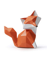 1 x RAW Customer Returns Amoy-Art Fox Figures Sculpture Fox Decor Animal Statue Modern Arts Living Room Art Polyresin Geometric Gift Red 10cm - RRP €24.98