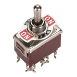 1 x RAW Customer Returns 5 Pcs Toggle Switch DPDT 250V 15A 6 Terminals 3 Positions ON-OFF-ON Mounting Hole 12mm - RRP €12.84