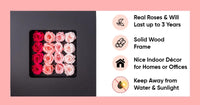 1 x RAW Customer Returns Khiva Preserved Miniature Mother s Day Roses Wooden Frame, 16 Pieces Pink Flowers, Birthday Roses, Home Decoration Flowers for Main Birthday Delivery - RRP €19.99