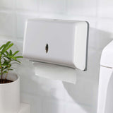 1 x RAW Customer Returns NICEME Paper Towel Dispenser, wall-mounted bathroom towel dispenser, Z-folded and interleaved napkins paper towel dispenser, can contain up to 200 sheets - White - RRP €22.44