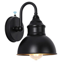 1 x RAW Customer Returns UYHGO outdoor lamp with twilight sensor, outdoor wall lights black, outdoor lamp made of metal for entrance door, garage, terrace, outside wall, farm, barn, excl. 1 x E27 - RRP €43.92