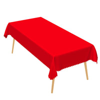 1 x Brand New Aoihrraan 178x229cm Rectangular Tablecloths Stain-Resistant Waterproof and Wrinkle-Resistant Table Cover for Patio Picnic Party Dining Room Kitchen Cafe Home Decoration, Red Wedding - RRP €33.99