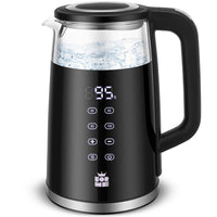 1 x RAW Customer Returns ForMe glass kettle 1.7 temperature setting temperature selection 40-100 C Smart LED digital temperature display BPA FREE temperature adjustable glass kettle glass kettle tea kettle keep warm function - RRP €34.61