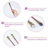 2 x Brand New DICOSMETIC 2 Pieces Magic Wand For Witches Rose Quartz Fluorite Fairy Wand Magic Wand Crystal Gemstone Wand Halloween Costume Cosplay Witch Wand For Home Decoration Theme Party - RRP €32.04