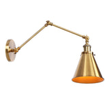 1 x RAW Customer Returns Tiamu Industrial Wall Light Brass Cone Shade Wall Lamp with Adjustable Arm Wall Lamp Hallway Lamp Wall Decoration, Vintage Iron Lamp for Home, Restaurant, Cafe, Bar, Hallway - RRP €36.29