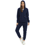 1 x RAW Customer Returns amropi Women s Tracksuit Fleece Hooded Jacket and Pants Winter Set L,Navy - RRP €51.99