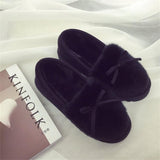 1 x RAW Customer Returns Women s Slippers Winter Outdoor Warm Plush Soft Waterproof Faux Fur Home Slippers Moccasins,Black-F,37 EU - RRP €39.05