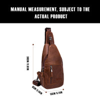 1 x RAW Customer Returns Leathario Men s Chest Bag Leather Sling Bag Crossbody Bag Chest Bag Shoulder Backpack Sling Backpack for Leisure Outdoor Sports Travel Hiking School Brown - RRP €36.38