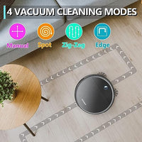 1 x RAW Customer Returns EICOBOT Robot Vacuum Cleaner, Strong Suction, Silent Ultra-thin Robot Vacuum Cleaner, 120 Minutes, Tangle-Free, Ideal for Pet Hair, Carpet and Hard Floor, Black - RRP €78.68