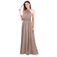 1 x RAW Customer Returns Evening Dress Long Women Elegant Backless Multiway Bandage Wrap Dress Festive Wedding Dress Bridal Dress Bridesmaid Dresses Cocktail Dress Christmas New Year s Eve Party Dress Ball Gown Light Brown L - RRP €42.99