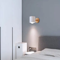 1 x RAW Customer Returns LIGKIN Pack of 2 Wall Lights Indoor E27 Adjustable Wall Light Wooden Wall Lamps with Metal Shade Ceiling Light Children s Room Light for Bedside Office Living Room Reading White - RRP €32.99