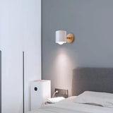 1 x RAW Customer Returns LIGKIN Pack of 2 Wall Lights Indoor E27 Adjustable Wall Light Wooden Wall Lamps with Metal Shade Ceiling Light Children s Room Light for Bedside Office Living Room Reading White - RRP €32.99