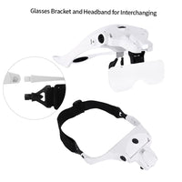 1 x RAW Customer Returns Magnifying Glasses with Light Hancaner Headband Magnifier Forehead Magnifier Glasses Magnifier, Adjustable Holder Magnifying Glass with 2 LED Lights Goggles for Glasses Wearers, Reading, Crafts, - RRP €18.99