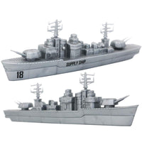 1 x RAW Customer Returns deAO model military navy ship aircraft carrier toy playset with small model aircraft, battleship and supply ship included - RRP €13.27