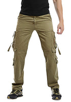 1 x RAW Customer Returns Kuson men s trousers 100 cotton cargo sport multi-pads thick outdoor loose khaki FR 40 - RRP €27.6