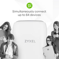 1 x RAW Customer Returns Zyxel 4G LTE-A Indoor WiFi Router Dual-Band WiFi Sharing for 64 Devices Supports VoIP Volte No SIM Lock No Configuration Required LTE5398-M904  - RRP €129.98