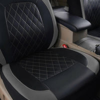 1 x RAW Customer Returns Mulcort 9pcs Car Seat Covers Universal PU Leather Seat Protector Full Set Car Interior Accessories for Auto SUV Vehicle - Gray - RRP €48.4