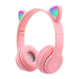 2 x RAW Customer Returns arVin children s headphones, children s headphones with LED lights and microphone, pluggable, use TF card, foldable wireless Bluetooth stereo pink headset - RRP €31.98