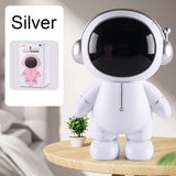 1 x RAW Customer Returns Hosoncovy Astronaut Piggy Bank Money Box Spaceman Money Box Astronaut Figurine Decor Desktop Sculpture Statue Silver  - RRP €23.18