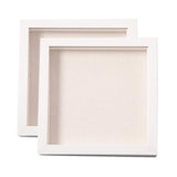 1 x RAW Customer Returns Muzilife 3D picture frame for filling 2 pieces white 20 x 20 cm, wooden frame object frame shadow box with glass pane, perfect for crafts and as a gift for family friends - RRP €23.99