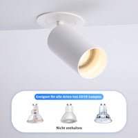 1 x RAW Customer Returns Yafido 2-Pack LED Ceiling Spotlights White 1-Flame Spotlight Swivelling 360 GU10 Spotlight Ceiling Spotlight Lamp for Living Room Without Bulb - RRP €31.46