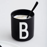 3 x RAW Customer Returns Design Letters Porcelain Coffee Mug AZ Black Use as a toothbrush mug Gifts for women, men Decorative design mug in premium porcelain with engraved letter - RRP €68.25