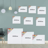 5 x Brand New SET 5 STARPLAST PRESTRETCHED CANVAS - Canvases for painting, 30x30 cm, white canvases, artistic, cotton canvas, 280 gr, for acrylic, oil, gouache, tempera painting - White - RRP €123.9