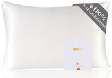 1 x RAW Customer Returns ZIMASILK 100 silk pillowcase for hair and skin. Double-sided 19 momme pure mulberry silk pillowcase with zipper, 1 piece. 50 x 70 cm, white  - RRP €29.23