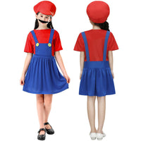 1 x Brand New COXNSXX Plumber Brothers Costume, Cosplay Costume with Hat and Mustache, Suitable for Cosplay Carnival and Theme Parties - RRP €10.07