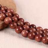 1 x RAW Customer Returns Perlin Gemstone Natural Goldstone Gold Sandstone 8mm Ball Gold River 15pcs Bead with Hole for Threading Gemstones Semi-precious Stone - RRP €8.5