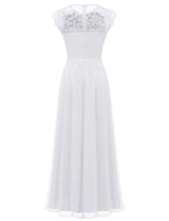 1 x RAW Customer Returns Dressystar Women s Elegant Bridesmaid Dress Wedding Maxi Lace Dress Party Evening Dresses White XXL - RRP €60.89