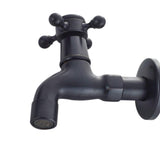 1 x RAW Customer Returns KUNGYO Vintage Cold Water Tap with a Cross Handle G1 2 Interface - Wall Mounted Basin Faucet for Bathroom WC Black  - RRP €17.99