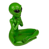 1 x Brand New Ashtray Rastaman Alien decorative figure Rasta Polyresin cool motifs ashtray yoga alien  - RRP €12.08