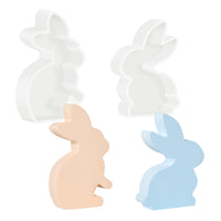 1 x Brand New Silicone mold Easter bunny, 2 pieces rabbit molds silicone, silicone mold Easter, 3D silicone mold bunny, molds Easter, DIY silicone molds Easter mold for plaster, soy wax candles, crafts - RRP €16.8