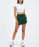 1 x RAW Customer Returns BUHIM Shorts Women Summer Sports Shorts Casual Shorts Cotton High Waist Running Shorts Gym Fitness Shorts Short Sports Pants Jogging Pants Green, M  - RRP €19.99