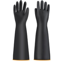 1 x RAW Customer Returns Gloves Acid Resistant Long Chemical Protection Gloves Acid and Alkali Resistant Gloves Chemical Gloves, 22inch 55cm-Black - RRP €13.2