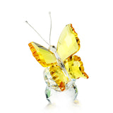 1 x RAW Customer Returns H D Crystal butterfly with spherical crystal base, collector s item, animal figurine, gift idea, yellow - RRP €11.09