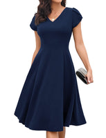 1 x RAW Customer Returns Gardenwed Evening Dresses Elegant for Wedding Ladies Dresses Elegant with Sleeves Cocktail Dresses Women Autumn Festive Dresses for Women Rockabilly Dresses Women Petticoat Navy M - RRP €45.99