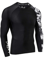 1 x RAW Customer Returns LAFROI Men s Rash Guard Long Sleeve UPF 50 Compression Shirt CLYYB Asym Dragon,L - RRP €24.99