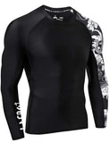 1 x RAW Customer Returns LAFROI Men s Long Sleeve UPF 50 Compression Shirt Rash Guard-CLYYB Asymmetric Dragon, LG  - RRP €24.99