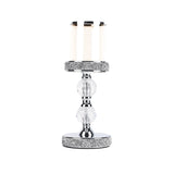 1 x RAW Customer Returns Metal Crystal Storm Candle Holder, Removable Clear Glass Cover, for Candlelight Dinner, Wedding, Christmas, Dining Table, Holder with Crystal Balls, New Home Gift - RRP €43.12