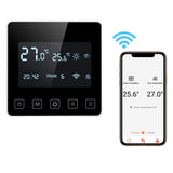 1 x RAW Customer Returns SWAREY WiFi room thermostat for electric underfloor heating, thermostat underfloor heating with touchscreen, programmable APP control, compatible Alexa Google Home, 110 240V 16A, black - RRP €36.26